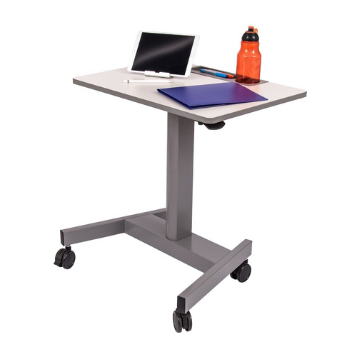 Luxor Pneumatic Student Desk - White & Grey