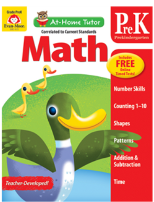 At Home Tutor Math Activity Book, Grade PreK