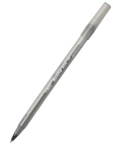 Bic Round Stic Xtra Life Ballpoint Pen, Medium Point (1.0mm), Black
