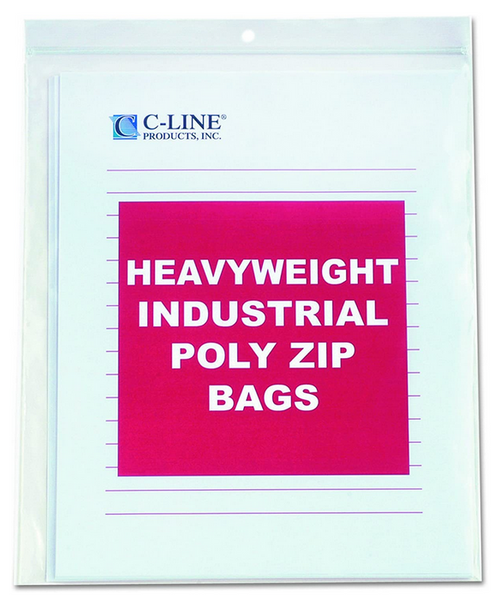 Heavyweight Industrial Poly Zip Bags, 8 1/2"x11"