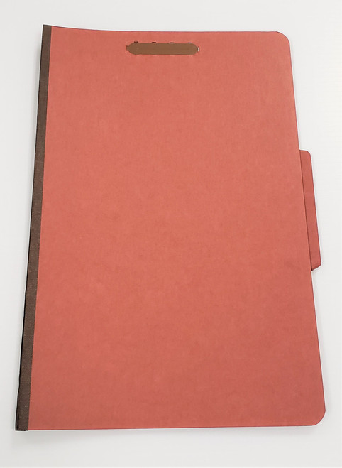 Pressboard Classification Folders, 3 Dividers, Legal Size, Brick Red