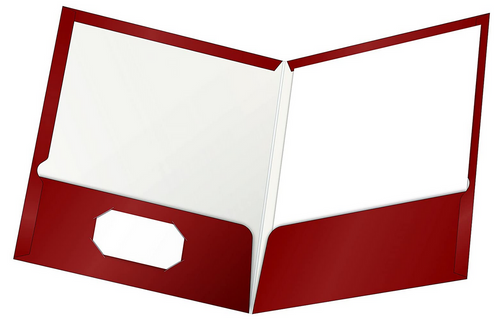 2-Pocket Laminated Portfolios, Crimson Red