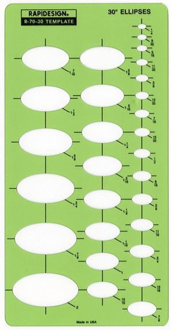 Rapidesign® R-70-30 30-Degree Ellipses Template