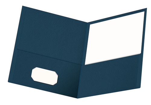 Twin Pocket Portfolio, Letter Size, Dark Blue