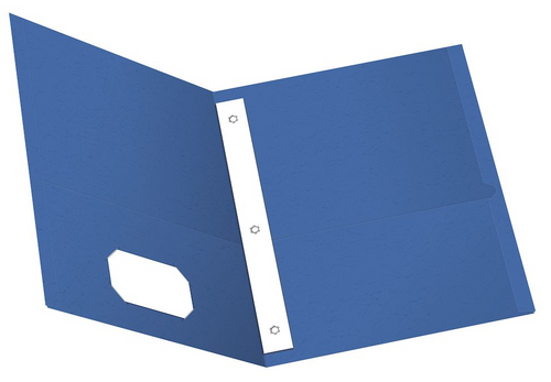 Twin Pocket Portfolio w/Fasteners, Royal Blue