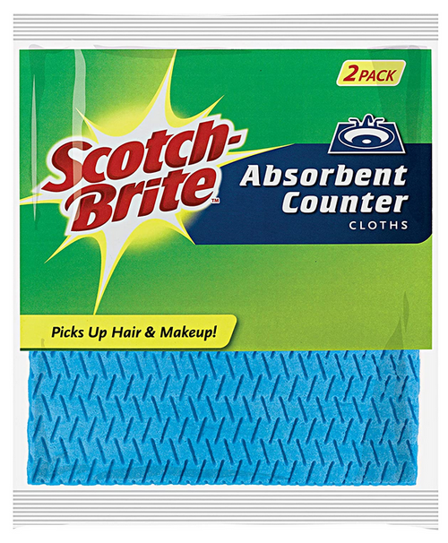 Scotch-Brite Sponge Cloth, 6.8"x7.8", 2 Pack