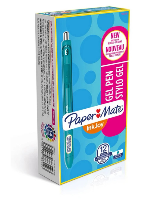 Paper Mate InkJoy Retractable Gel Pen, Medium Point (0.7mm), Teal