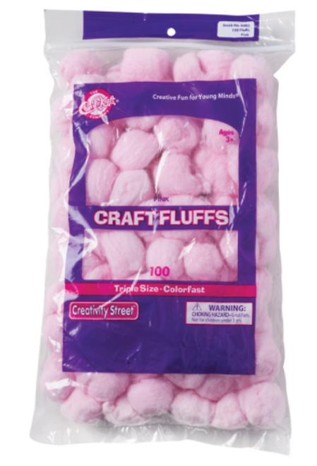 Craft Fluffs, Pink, 100 Count