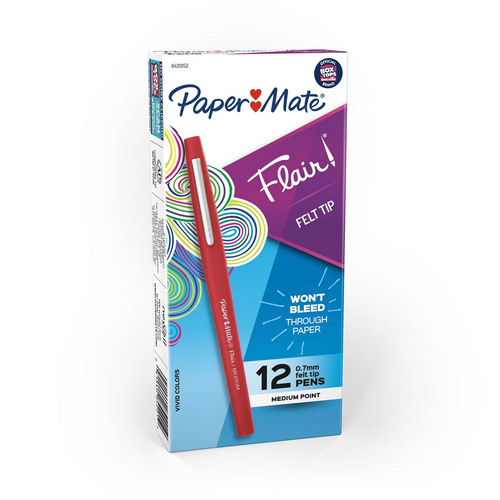 Flair Felt Tip Pen, Medium Point (0.7mm), Red