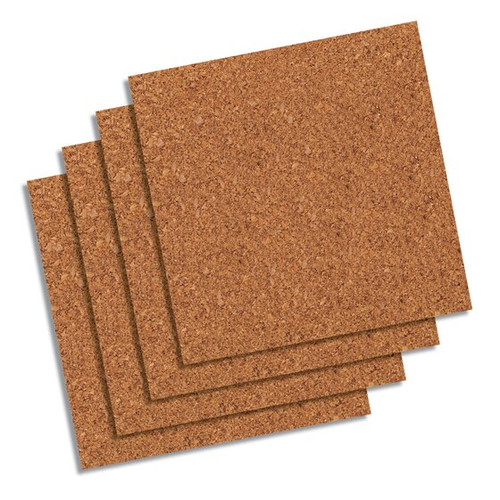 Natural Cork Tiles, 12" x 12", Frameless, Modular, 4 Pack