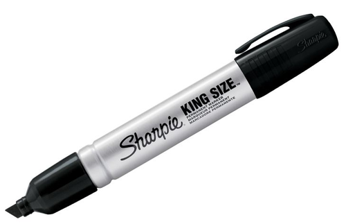 Sharpie King Size Permanent Marker, Large Chisel Tip, Black, 12 Count