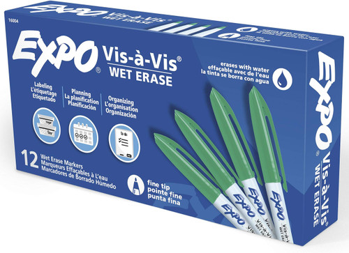 Expo Vis-a-Vis Wet Erase Marker, Fine Point, Green