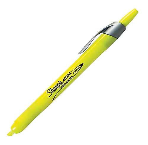 Sharpie Retractable Highlighter, Fluorescent Yellow