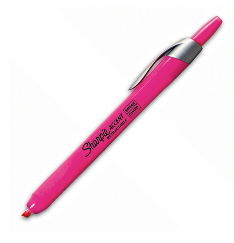 Sharpie Retractable Highlighter, Chisel Tip, Fluorescent Pink