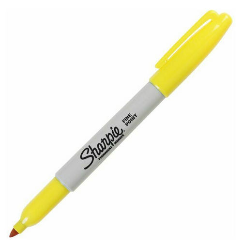 Sharpie Permanent Marker, Fine Tip, Yellow