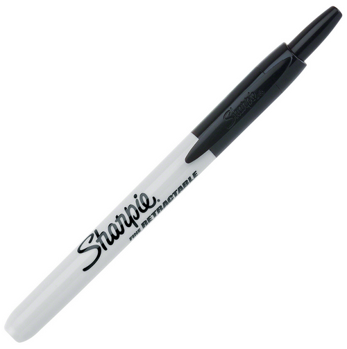 Sharpie Retractable Permanent Marker, Fine, Black