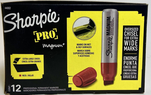 Sharpie Magnum Permanent Marker, Extra Wide Chisel Tip, Red