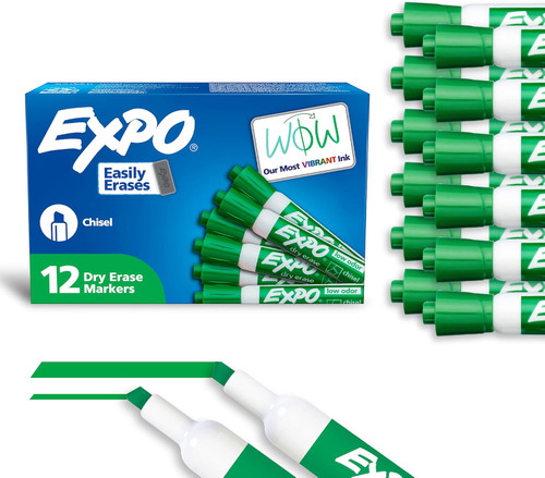 EXPO Dry Erase Marker, Chisel Tip, Green