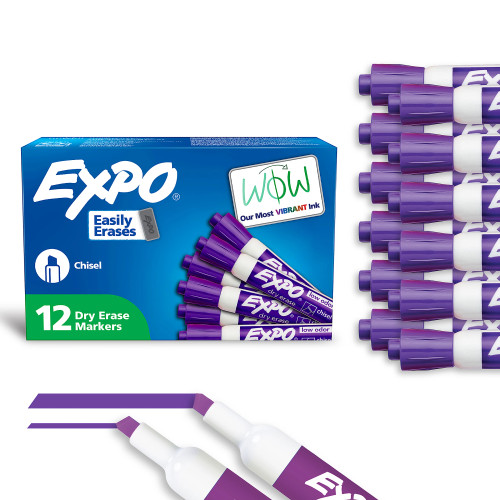 EXPO Dry Erase Marker, Chisel Tip, Purple