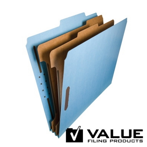 Pressboard Classification File Folders, Blue (Letter Size)