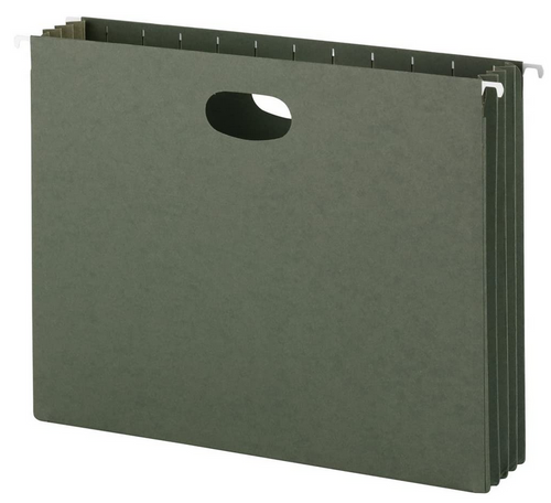 Hanging File Pocket, Letter Size, 3-1/2" Expansion, Standard Green