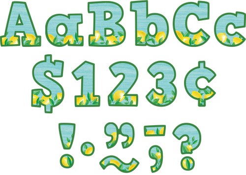 TCR8497 - Lemon Zest Bold Block 4in. Letters Combo Pack