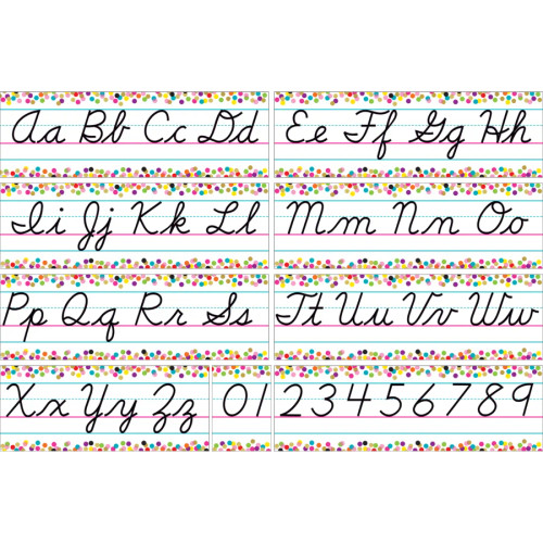 Teacher Created Resources Confetti Cursive Writing Bulletin Board Set