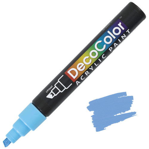 Uchida DecoColor Acrylic Paint Marker, Chisel Tip, Light Blue