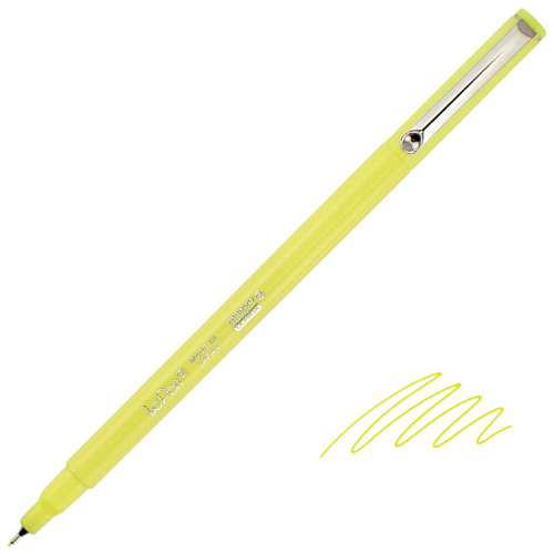 Uchida Le Pen Fine Line Marker Pen, Micro-Fine Point (0.3mm), Fluorescent Yellow