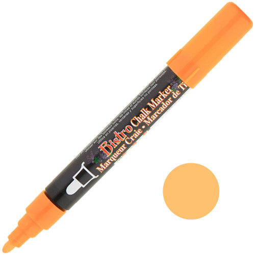 Uchida Bistro Chalk Marker, 6mm Broad Tip, Fluorescent Orange