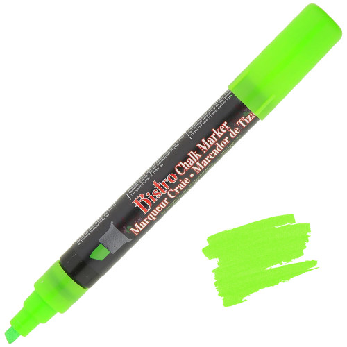 Uchida Bistro Chalk Marker, Chisel Tip, Fluorescent Green