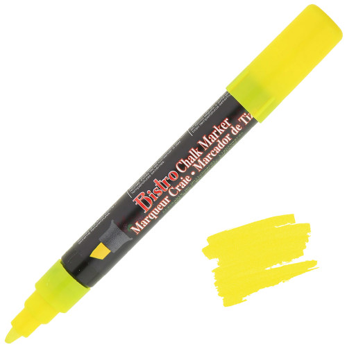 Uchida Bistro Chalk Marker, Chisel Tip, Fluorescent Yellow