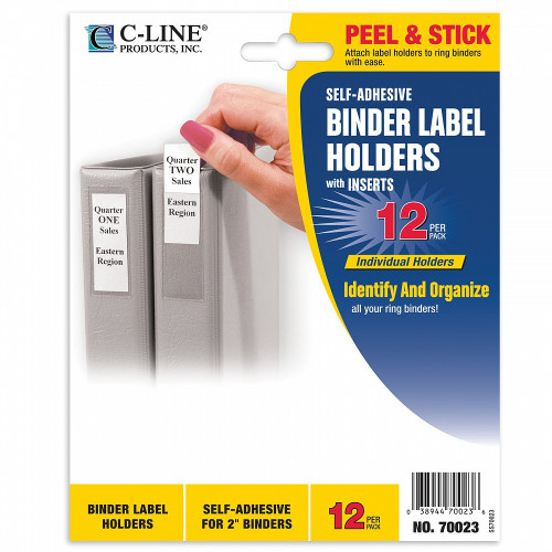 Self-Adhesive 2" Binder Label Holders (12ct.)