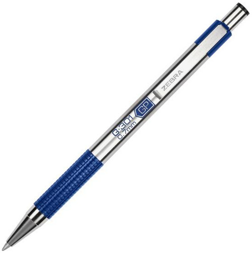 Zebra G-301 Retractable Gel Pen, Medium Point (0.7mm), Blue