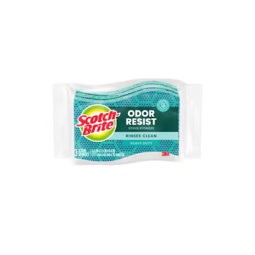 Scotch-Brite Odor Resist Heavy Duty Sponge, 3 Count