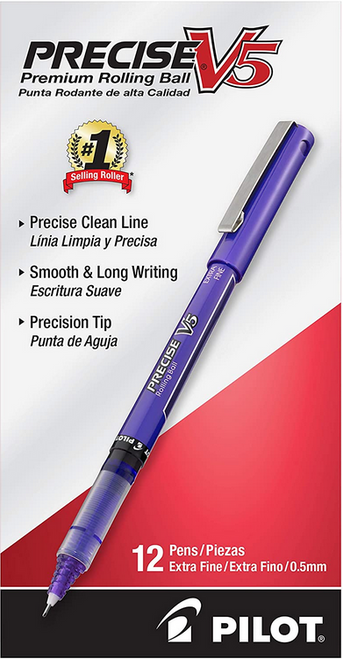 Pilot Precise V5 Rolling Ball Pen, Extra Fine Point (0.5mm), Purple