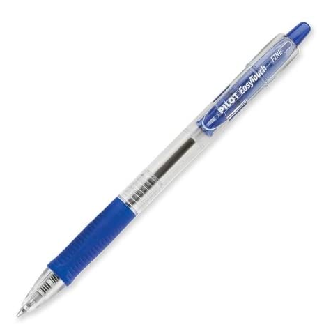 Pilot EasyTouch Retractable Ballpoint Pen, Fine Point (0.7mm), Blue