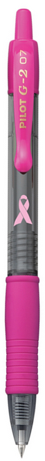 Pilot G2 Breast Cancer Awareness Retractable Gel Roller Pen, Fine Point (0.7mm), Black