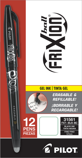 Pilot FriXion Ball Erasable Gel Pen, Fine Point (0.7mm), Black