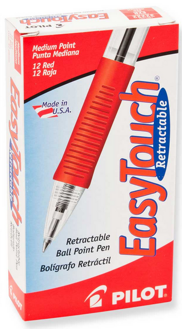 Pilot EasyTouch Retractable Ballpoint Pen, Medium Point (1.0mm), Red