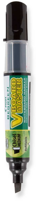V Board Master Dry Erase Marker, Chisel Tip, Black, BeGreen