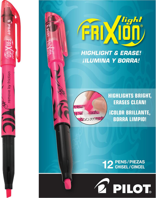 Pilot FriXion Light Erasable Highlighter, Chisel Tip, Pink