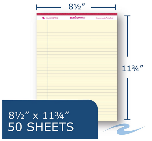 Enviroshades Legal Pad, 8.5"x"11.75, Ivory