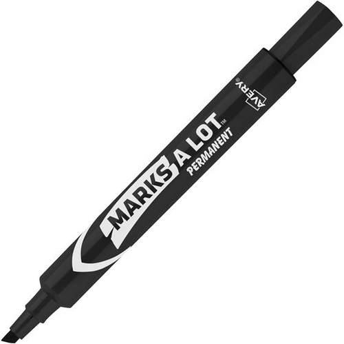 Marks-A-Lot Permanent Marker, Large Desk-Style, Chisel Tip, Black