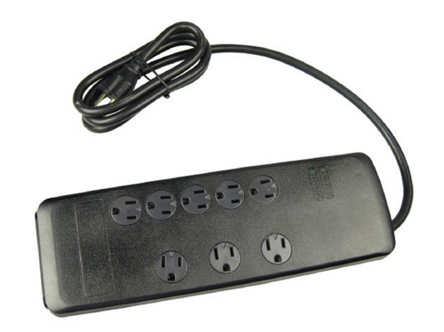 Woods Surge Protector Strip, 6' Cord, 8 Outlets, Black