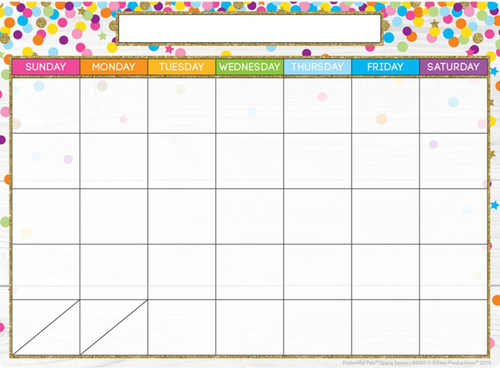 ASH95305 - Smart Poly PosterMat Pals Space Savers Calendar Confetti