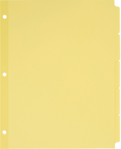 Plain Tab Dividers, 8-1/2" x11", Buff Paper, Write & Erase, 5-Tab Set, 36 Sets