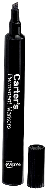 Carter's Permanent Marker, Large Desk-Style, Chisel Tip, Black