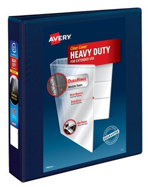 DuraHinge Heavy Duty View Binder, 1-1/2", Navy Blue