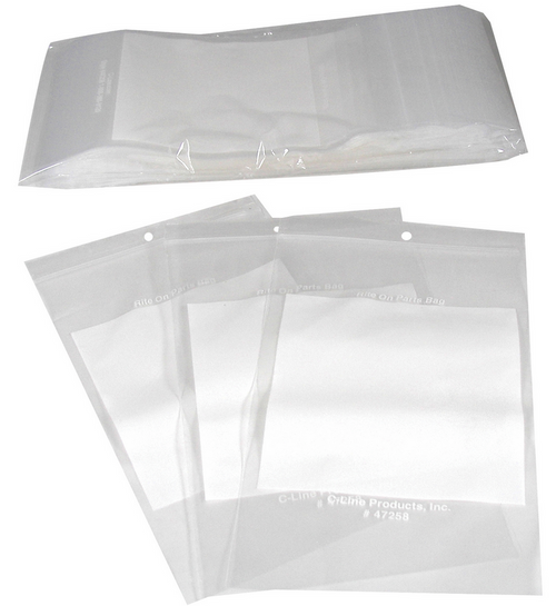 Write-On Poly Zip Bags, 5"x8"